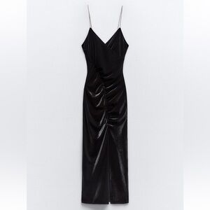 Zara sequin strap midi dress